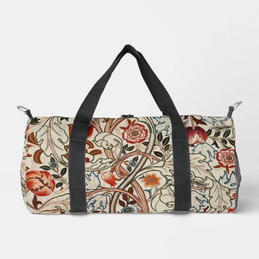 フローラウィリアムモリスヴィンテージデザインジム ダッフルバッグ (正面)