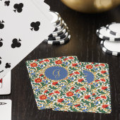 フローラウィルラムモリススタイルブルーレッド金ゴールドヴィンテージ トランプ