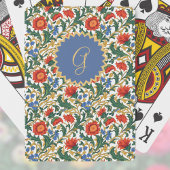 フローラウィルラムモリススタイルブルーレッド金ゴールドヴィンテージ トランプ