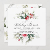 フローラウィンターベリーズホリデーディナー招待状 招待状 (正面/裏面)