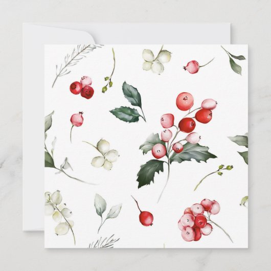 フローラウィンターベリーズホリデーディナー招待状 招待状 (裏面)