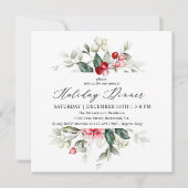 フローラウィンターベリーズホリデーディナー招待状 招待状 (正面)