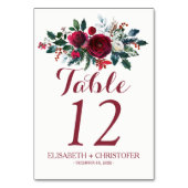 フローラウィンターレッド結婚ブーケの客 テーブルナンバー (正面)