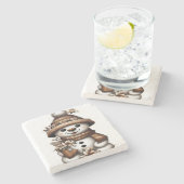 フローラウィンターワンダーランド雪だるま ストーンコースター (横)