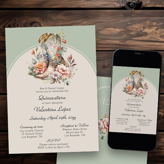 フローラウェスタン素朴ブーツボホキンセアニェラ 招待状