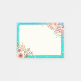 フローラウェディングシャワーティール（緑がかった色）金ゴールド紙吹雪水玉模様 ポストイット