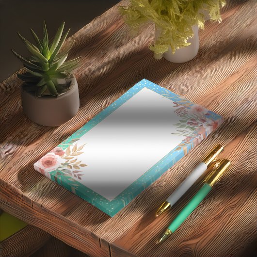 フローラウェディングシャワーティール(緑がかった色)金ゴールド紙吹雪水玉模様 ポストイット