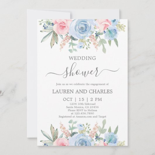 フローラウェディングシャワー招待状 招待状 (正面)