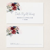 フローラウェディングシャワー日付ナイトアイディアカード (正面&裏面)