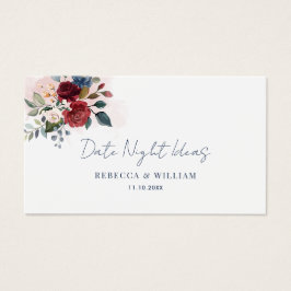 フローラウェディングシャワー日付ナイトアイディアカード