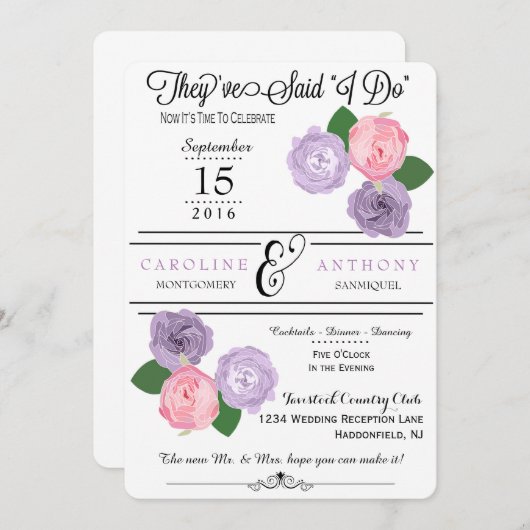 フローラウェディングレセプションのみ招待状 招待状