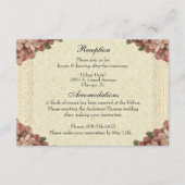 フローラウェディングレセプションピンクローズヴィンテージ エンクロージャーカード (正面)