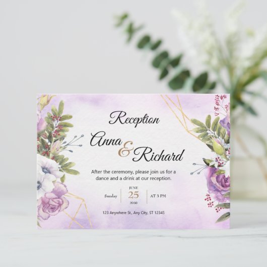 フローラウェディングレセプターカード エンクロージャーカード (スタンド正面)