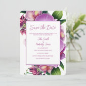 フローラウェディング写真とQRコードで日付を保存 セーブザデート (スタンド正面)