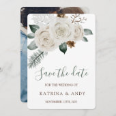 フローラウェディング日付カードを保存 セーブザデート (正面/裏面)