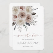 フローラウェディング日付カードを保存 セーブザデート (正面/裏面)