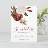 フローラウェディング日付カードを保存 セーブザデート (スタンド正面)