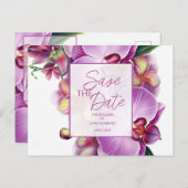 フローラウェディング日付写真とQRコードを保存 案内ポストカード (正面/裏面)