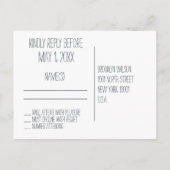 フローラウェディングRSVPハガキと白リース インビテーションポストカード (裏面)