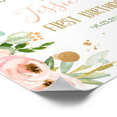 フローラウェルカムサインオ恋しく思ネダーフルピーチピンクガール ポスター (角)