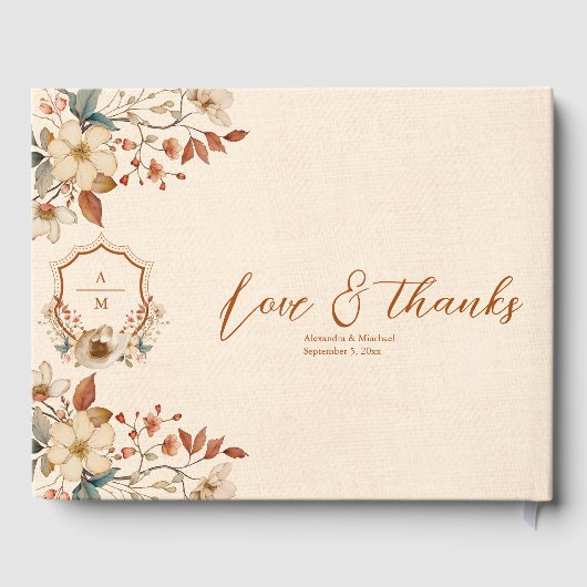 フローラウエスタンクレストモノグラム結婚ズ ゲストブック (裏面)