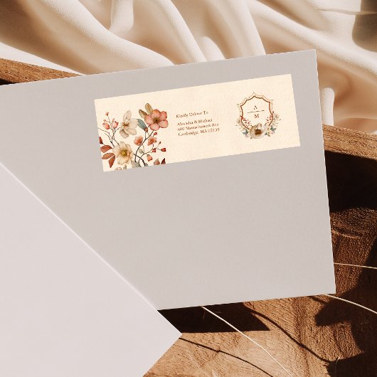 フローラウエスタンクレストモノグラム結婚ズ ラベル