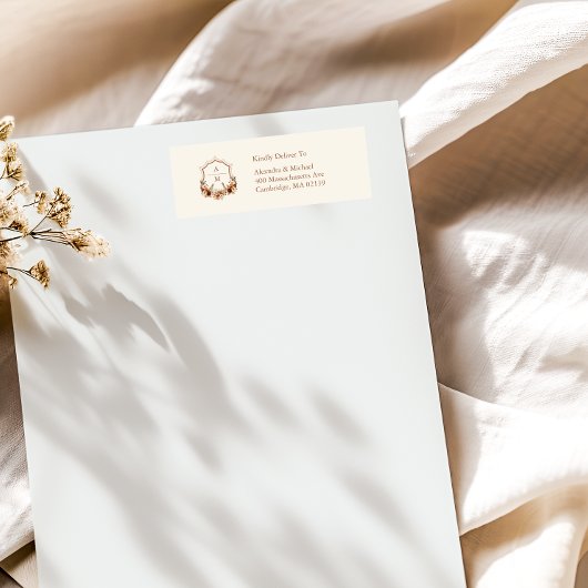 フローラウエスタンクレストモノグラム結婚ズ ラベル