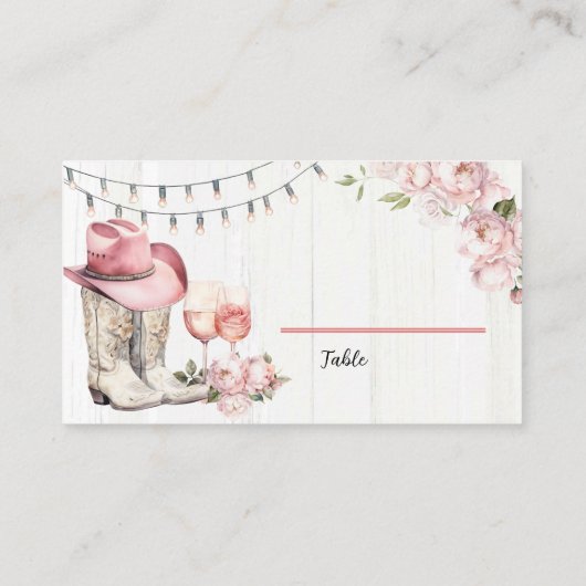 フローラウエスタンブーツと泡立ち プレイスカード (裏面)