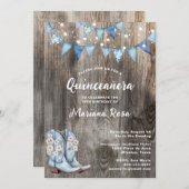 フローラウエスタンブーツキンセアニェラバースデーパーティー 招待状 (正面/裏面)