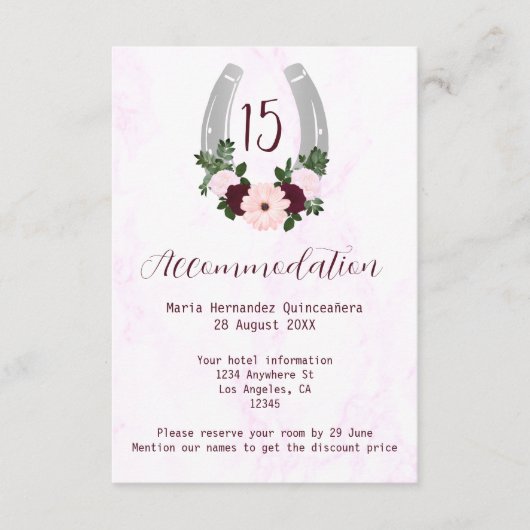 フローラウエスタンホースシューズキンセアニェラアコモデーション エンクロージャーカード (正面)