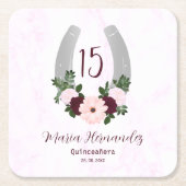 フローラウエスタンホースシューズキンセアニェラ スクエアペーパーコースター (正面)