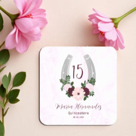 フローラウエスタンホースシューズキンセアニェラ スクエアペーパーコースター