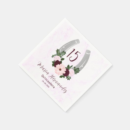 フローラウエスタンホースシューズキンセアニェラ スタンダードカクテルナプキン (角)