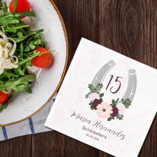 フローラウエスタンホースシューズキンセアニェラ スタンダードカクテルナプキン