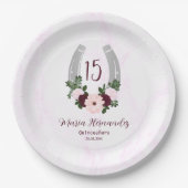 フローラウエスタンホースシューズキンセアニェラ ペーパープレート (正面)