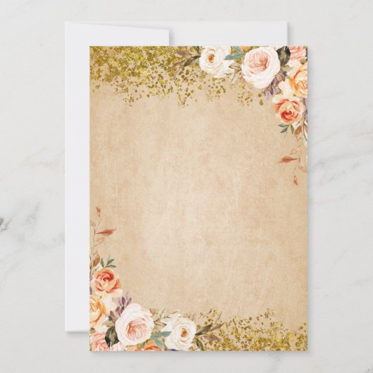 フローラウエスタン女性のカーボーイ誕生日招待状 招待状 (裏面)