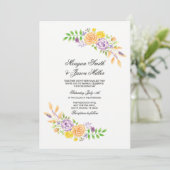 フローラウエディングフラワーパープルピーチ招待状 招待状 (スタンド正面)