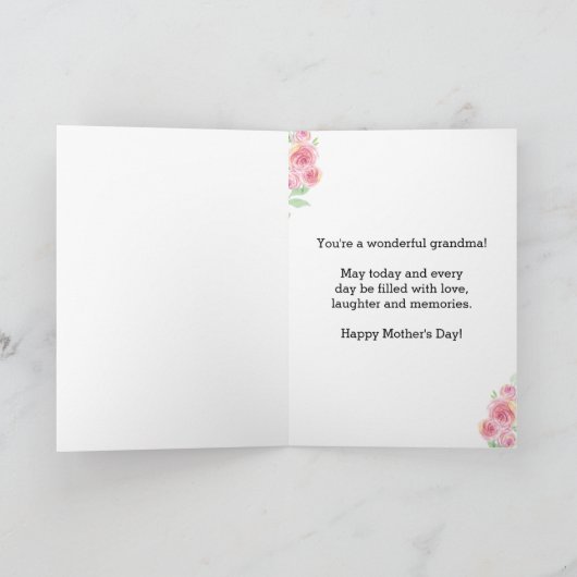 フローラウォーターかわいらしカラーズマザーズデイおばあちゃん カード (内部)