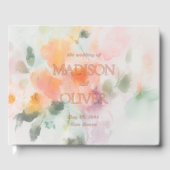 フローラウォーターエレガントカラーロマンチック結婚ラグジュアリー ゲストブック (正面)