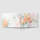 フローラウォーターエレガントカラーロマンチック結婚ラグジュアリー ゲストブック (全面)