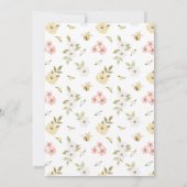 フローラウォーターカラーウッドランドベアーガールフォト誕生 案内状 (裏面)