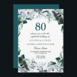 フローラウォーターカラージェードグリーン80th誕生日招待状 招待状<br><div class="desc">Jadeグリーンウォーター色フローラ80th誕生日招待状マッチングコレクションにニッチとネストストア絵を描でエレガント。水の色のフローラデザイン。</div>