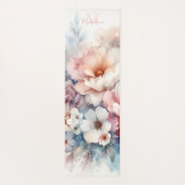 フローラウォーターカラースタイリッシュパステルズネームモノグラム ヨガマット (裏面)