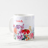 フローラウォーターカラートラストインエホバ名前をカスタムするマグ コーヒーマグカップ (正面左)