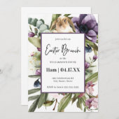 フローラウォーターカラーバニーイースターブランチ 招待状 (正面/裏面)