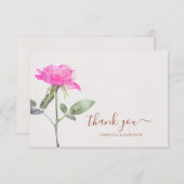 フローラウォーターカラーバラテラコッタ結婚ズ サンキューカード (正面/裏面)