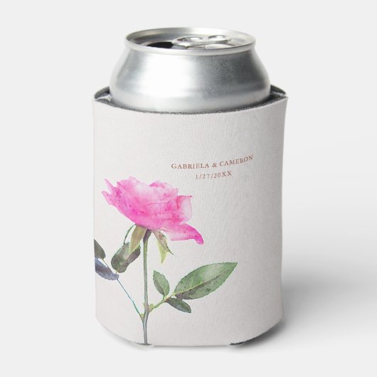 フローラウォーターカラーバラテラコッタ結婚ズ 缶クーラー (缶正面)
