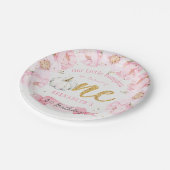 フローラウォーターカラーパンプキンファースト誕生日 ペーパープレート (アングル)