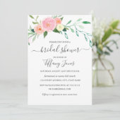 フローラウォーターカラーピンクピーチモダンブライダルシャワー 招待状 (スタンド正面)