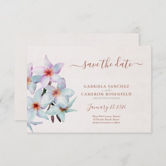 フローラウォーターカラーフランジパニテラコッタ結婚ズ (正面/裏面)